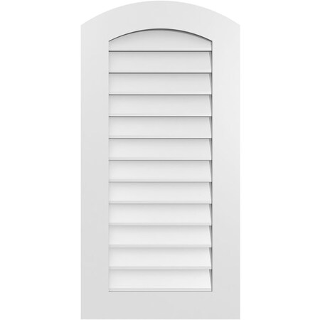 Ekena Millwork Arch Top Surface Mount PVC Gable Vent: Functional, w/ 3-1/2"W x 1"P Standard Frame, 20"W x 40"H GVPAR20X4001SF